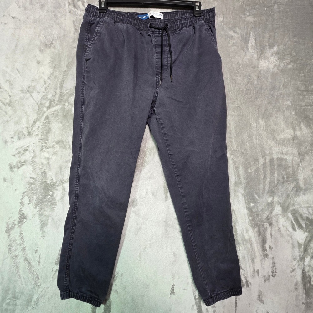 Old Navy Modern Jogger Pants Mens Large Gray Built-In Flex Elastic Waist Twill